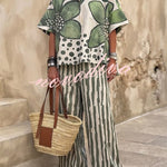 Floral Print Casual Two-Piece Pant Set