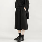 Casual Loose-fitting Wide-leg Cropped Trousers