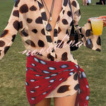 Mirage Bell-Sleeve Festival Wrap Mini Dress