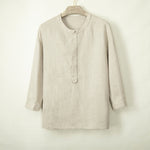 Round Neck Casual Three-quarter Sleeve T-shirt