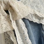 Elegant French Lace Triangle Scarf Tie Belt