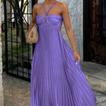 Lily Crompton | Pleated Halter Maxi Dress For Women