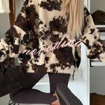 Soft and Fluffy Teddy Bear Fleece Material Contrast Color Long Sleeve Pocket Zipper Coat
