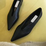 Retro Pointed-toe Low-cut Flat Shoes