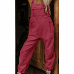 Women's Fleece Thermal Overalls With Zippered Pockets