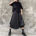 Japanese Casual Irregular Short-sleeved T-shirt Pleated Skirt