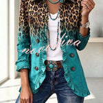 Stylish and Unique Printed Ruffle Trim Button-down Long Sleeve  Jacket