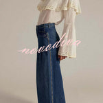We The Free Denim Mid Rise Pocket Knotted Ankle Hem Lotus Balloon Jeans