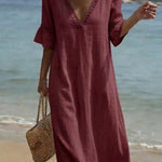 ELARA™ | Breezy Maxi Dress Flattering Comfort Seaside Style