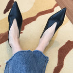 Retro Pointed-toe Low-cut Flat Shoes