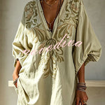 Gypsy Soul V-Neck Puff Sleeve Tunic Dress