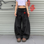 American Retro Inverted Design Embroidered Scimitar Jeans