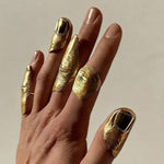 Fashionable Irregular Pleated Metal Ring