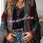 Essential Mosaic Velvet Open-Front Jacket