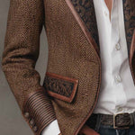 Josephine™ | Herringbone Printed Panel Blazer