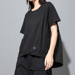 Contrast Color Stitching Loose Short-sleeved T-shirt