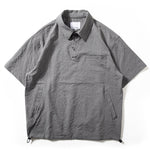 Textured Japanese Style Lapel Polo Shirt