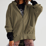 Zeagoo Women's Cardigan Zipper Sweater Loungewear Outerwear Hoodie Long Jacket