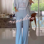 Timeless Essence Color Block Trim Button Up Long Sleeve Lapel Blazer