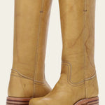 Carol | Mid Calf Boots with Block Heel and Stitch Detail
