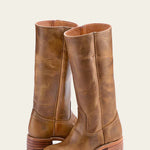 Carol | Mid Calf Boots with Block Heel and Stitch Detail