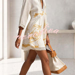 Aurelia Gilded Marble Linen Tunic Dress