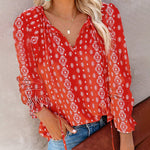 Zeagoo Zeagoo Women's Boho Tops Floral Print V Neck Short Sleeve Casual Loose Blouses Shirts