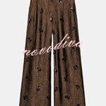 Stylish Sequined Pocket Casual Loose Wide-leg Pants