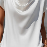 Solid Color Loose-fitting Casual Short-sleeved Top