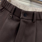 Slightly Tapered Loose Drape Elastic Waist Trousers