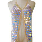 Sequin and Tassel Chest Chain