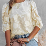 Amelie Rousseau | Floral Puff Sleeve Blouse For Women