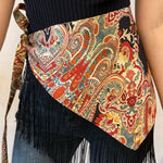Bohemian-style Triangular Scarf Belt with Tassels