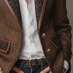 Josephine™ | Herringbone Printed Panel Blazer