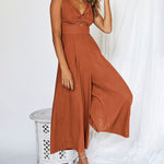 Zeagoo Women's Casual Sleeveless Hollows High Waist Bodysuit Spaghetti Strap Loose Jumpsuit Overalls