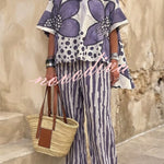 Floral Print Casual Two-Piece Pant Set