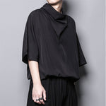 Simple Loose Pile Collar Short Sleeve T-Shirt