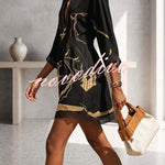 Aurelia Gilded Marble Linen Tunic Dress