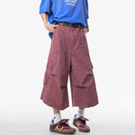 Loose Straight Wide-leg Casual Cropped Trousers