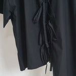 Vintage Cross Neck Bow Short Sleeve Shirt