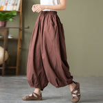 Cotton And Linen Loose Wide-leg Casual Big Bloomers