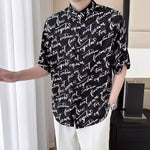 Printed Ice Silk Drape Short-sleeved Shirt