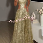 Dazzling Night Sequin Crew Neck Cutout Waist Open Back Flare Maxi Dress