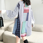 Vintage Patchwork Denim Long-sleeved Shirt