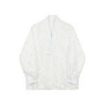 Casual Hollow Jacquard Disc Button Retro Long-sleeved Shirt