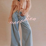 We The Free Denim Mid Rise Pocket Knotted Ankle Hem Lotus Balloon Jeans