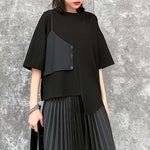 Japanese Casual Irregular Short-sleeved T-shirt Pleated Skirt