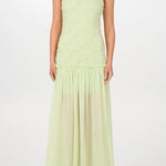 Stylish Three-dimensional Floral Chiffon Patchwork Strapless Elegant Maxi Dress
