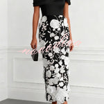 Classic 3D Floral Embroidery Off The Shoulder Short Sleeve Sheath Midi Dress