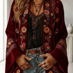 Essential Mosaic Velvet Open-Front Jacket